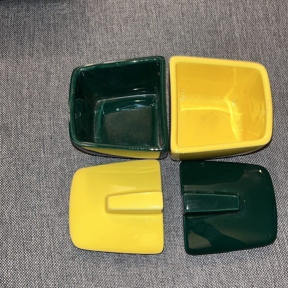 4 pc VTG Franciscan Tempo El Patio Toast Set Condiment Jam Jelly Yellow/Green - Picture 6 of 7